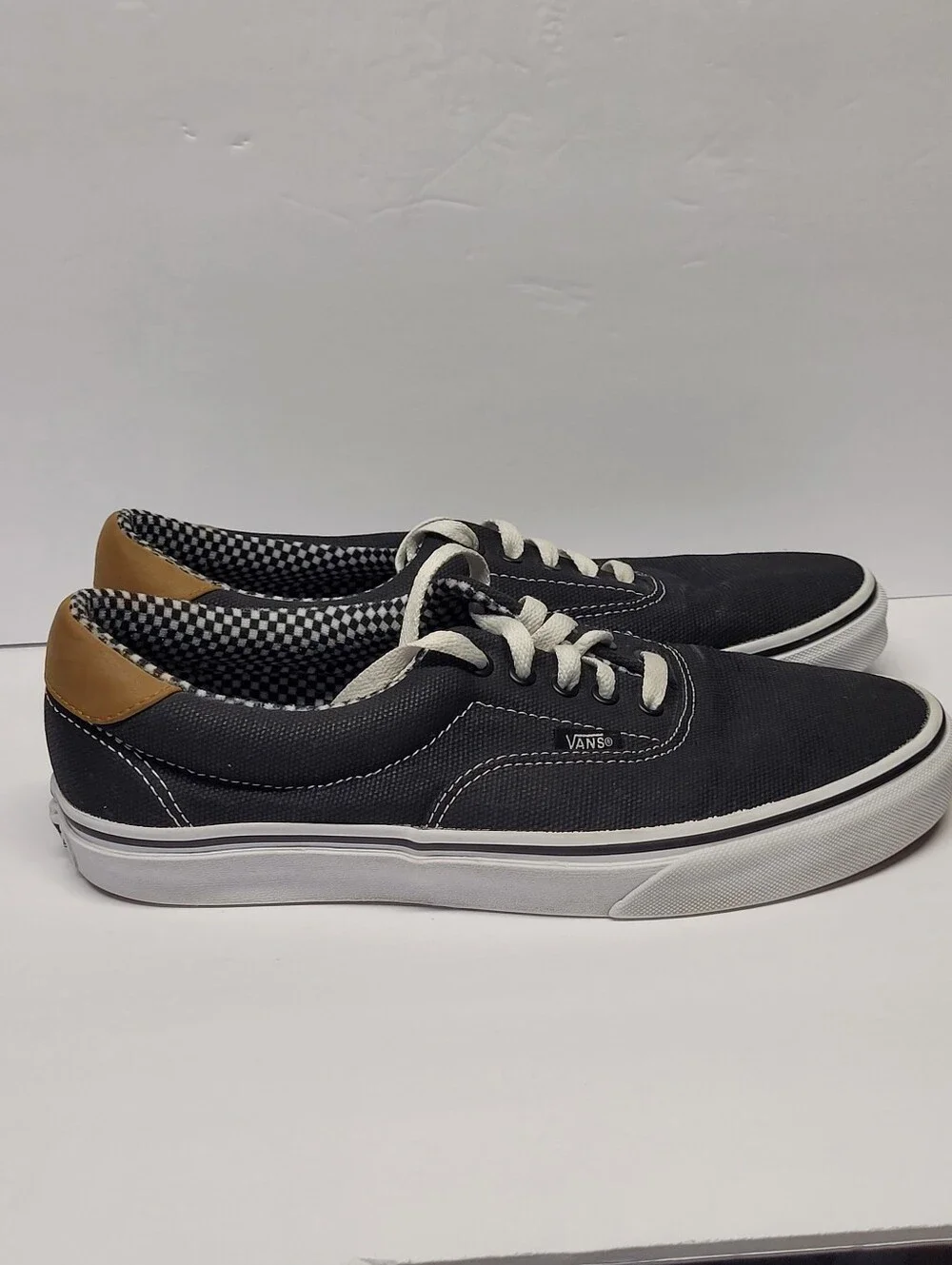 Vans Era 59 Black Canvas Low-Top Sneakers with White Laces